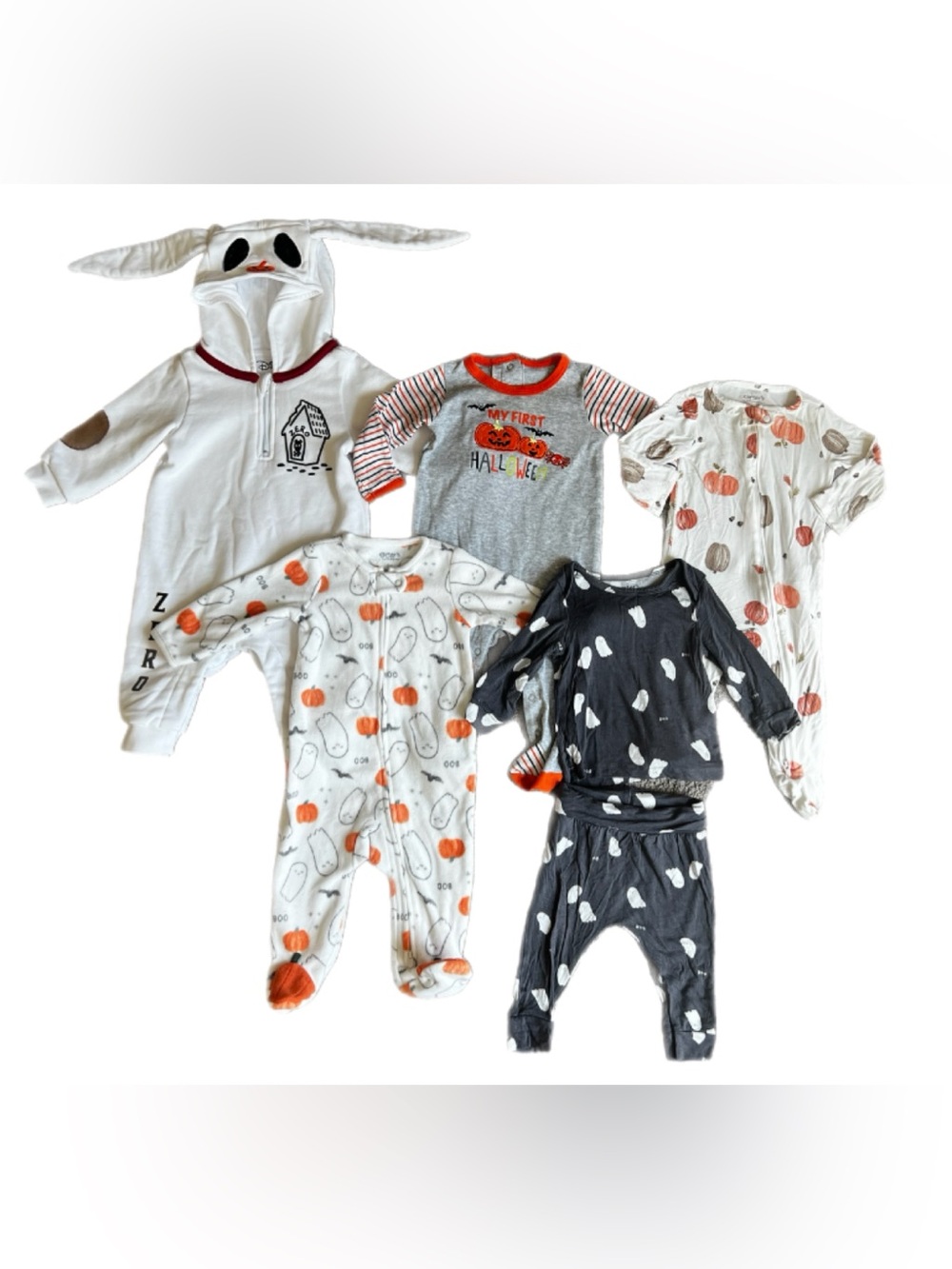 Baby Halloween 6-9 Months Fall Pumpkin Clothing Set Outfit (5 Piece Set)